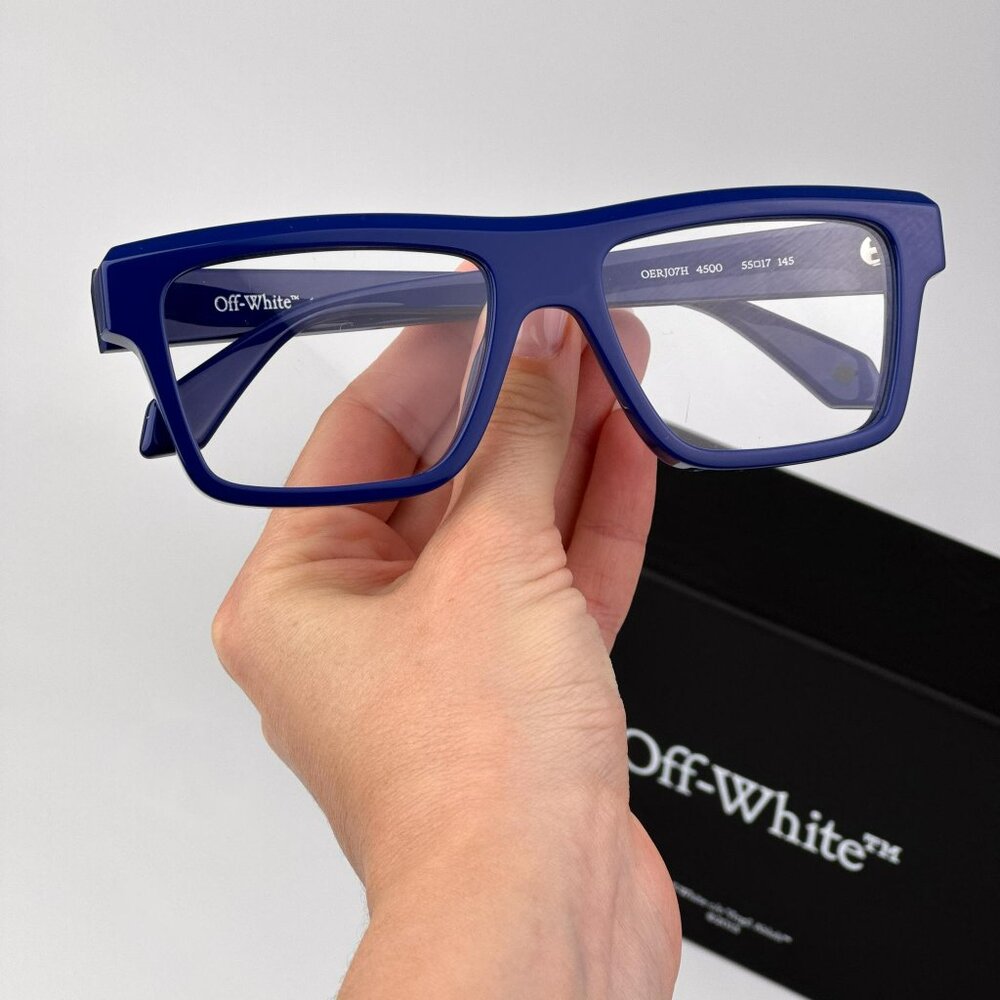 Off-White STYLE 7H Men Eyeglasses Blue Square Frame  | Model OERJ07H 4500